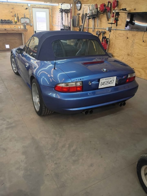 2000 BMW M Roadster in Estoril Blue Metallic over Estoril Blue & Black Nappa