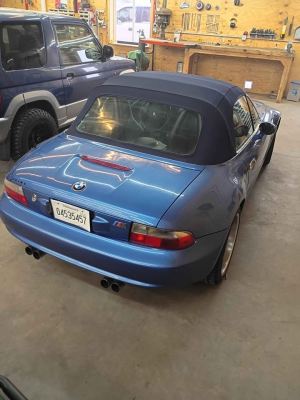 2000 BMW M Roadster in Estoril Blue Metallic over Estoril Blue & Black Nappa