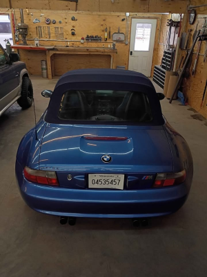 2000 BMW M Roadster in Estoril Blue Metallic over Estoril Blue & Black Nappa
