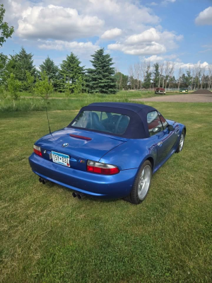 2000 BMW M Roadster in Estoril Blue Metallic over Estoril Blue & Black Nappa