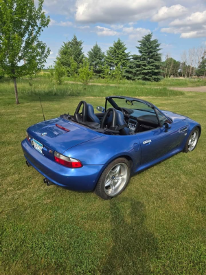 2000 BMW M Roadster in Estoril Blue Metallic over Estoril Blue & Black Nappa