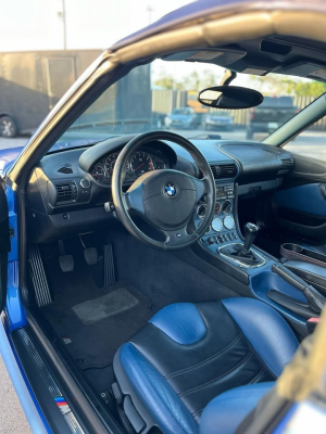 2000 BMW M Roadster in Estoril Blue Metallic over Estoril Blue & Black Nappa