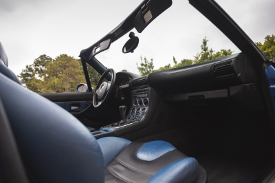 2000 BMW M Roadster in Estoril Blue Metallic over Estoril Blue & Black Nappa