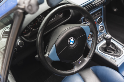 2000 BMW M Roadster in Estoril Blue Metallic over Estoril Blue & Black Nappa