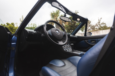 2000 BMW M Roadster in Estoril Blue Metallic over Estoril Blue & Black Nappa