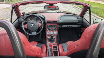 2000 BMW M Roadster in Cosmos Black Metallic over Imola Red & Black Nappa