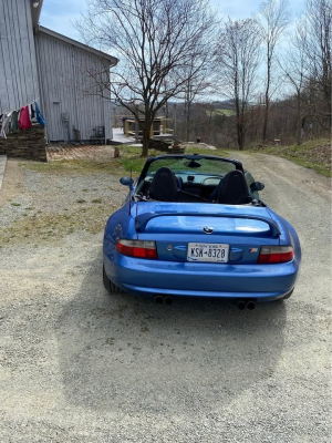 2000 BMW M Roadster in Estoril Blue Metallic over Estoril Blue & Black Nappa