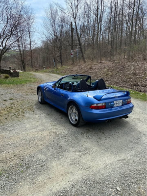 2000 BMW M Roadster in Estoril Blue Metallic over Estoril Blue & Black Nappa