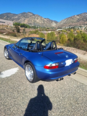 2000 BMW M Roadster in Estoril Blue Metallic over Estoril Blue & Black Nappa