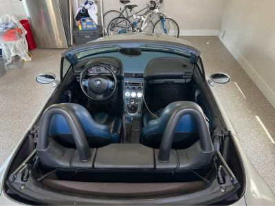 2000 BMW M Roadster in Titanium Silver Metallic over Estoril Blue & Black Nappa