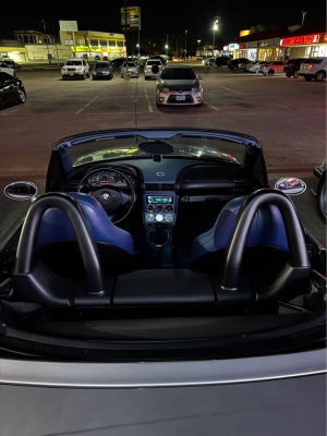 2000 BMW M Roadster in Titanium Silver Metallic over Estoril Blue & Black Nappa