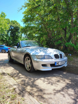 2000 BMW M Roadster in Titanium Silver Metallic over Estoril Blue & Black Nappa