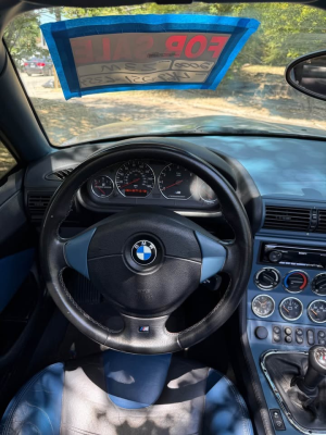 2000 BMW M Roadster in Titanium Silver Metallic over Estoril Blue & Black Nappa