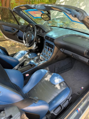 2000 BMW M Roadster in Titanium Silver Metallic over Estoril Blue & Black Nappa