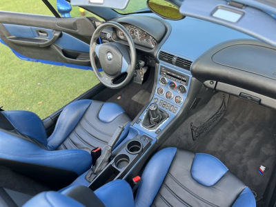 2000 BMW M Roadster in Estoril Blue Metallic over Estoril Blue & Black Nappa
