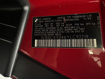 2000 BMW M Roadster in Imola Red 2 over Black Nappa