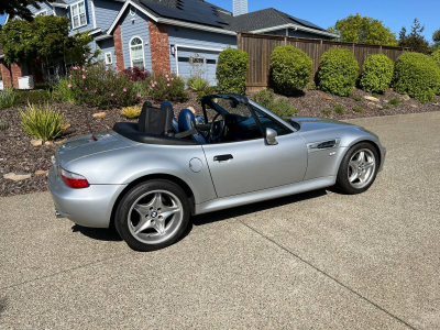 2000 BMW M Roadster in Titanium Silver Metallic over Estoril Blue & Black Nappa