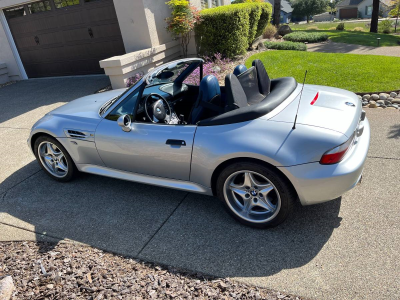 2000 BMW M Roadster in Titanium Silver Metallic over Estoril Blue & Black Nappa