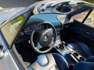 2000 BMW M Roadster in Titanium Silver Metallic over Estoril Blue & Black Nappa