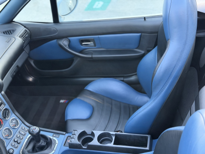 2000 BMW M Roadster in Titanium Silver Metallic over Estoril Blue & Black Nappa