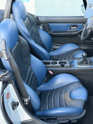2000 BMW M Roadster in Titanium Silver Metallic over Estoril Blue & Black Nappa