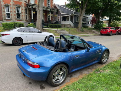 2000 BMW M Roadster in Estoril Blue Metallic over Estoril Blue & Black Nappa