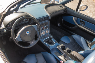 1997 BMW M Roadster in Arctic Silver Metallic over Estoril Blue & Black Nappa