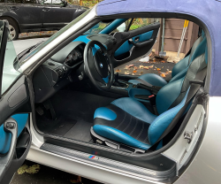 2001 BMW M Roadster in Titanium Silver Metallic over Laguna Seca Blue & Black Nappa