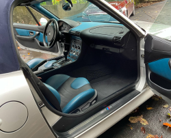 2001 BMW M Roadster in Titanium Silver Metallic over Laguna Seca Blue & Black Nappa