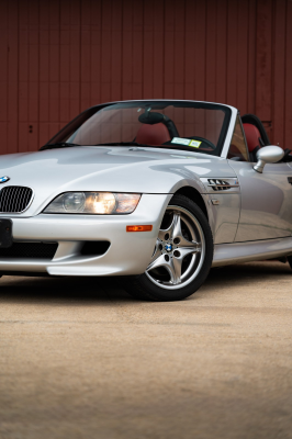 2001 BMW M Roadster in Titanium Silver Metallic over Imola Red & Black Nappa