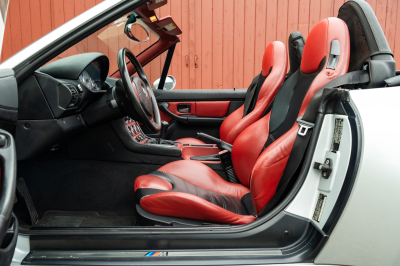 2001 BMW M Roadster in Titanium Silver Metallic over Imola Red & Black Nappa