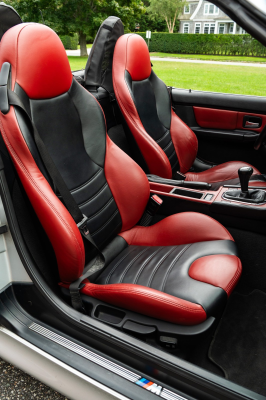 2001 BMW M Roadster in Titanium Silver Metallic over Imola Red & Black Nappa