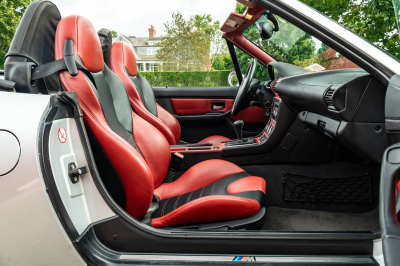2001 BMW M Roadster in Titanium Silver Metallic over Imola Red & Black Nappa