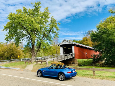2001 BMW M Roadster in Estoril Blue Metallic over Estoril Blue & Black Nappa