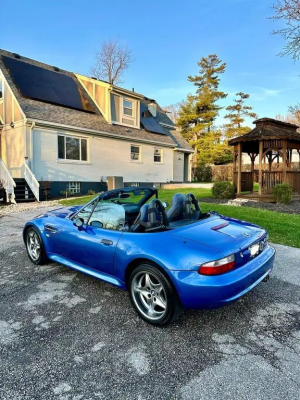 2001 BMW M Roadster in Estoril Blue Metallic over Estoril Blue & Black Nappa
