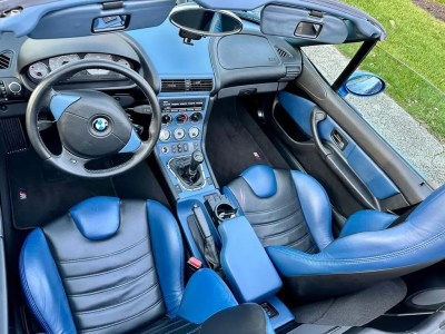 2001 BMW M Roadster in Estoril Blue Metallic over Estoril Blue & Black Nappa
