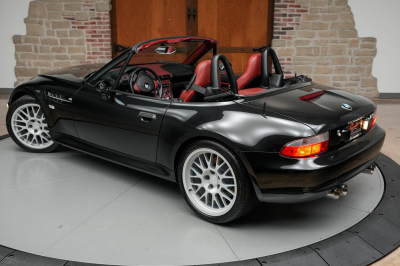 2001 BMW M Roadster in Black Sapphire Metallic over Imola Red & Black Nappa