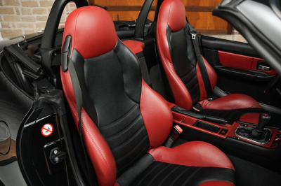 2001 BMW M Roadster in Black Sapphire Metallic over Imola Red & Black Nappa