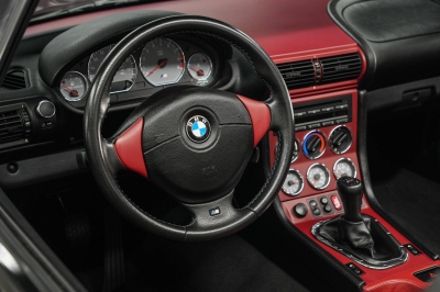2001 BMW M Roadster in Black Sapphire Metallic over Imola Red & Black Nappa