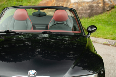 2002 BMW M Roadster in Black Sapphire Metallic over Imola Red & Black Nappa
