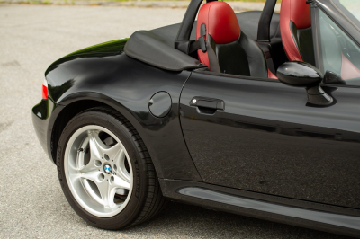 2002 BMW M Roadster in Black Sapphire Metallic over Imola Red & Black Nappa