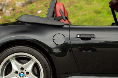 2002 BMW M Roadster in Black Sapphire Metallic over Imola Red & Black Nappa