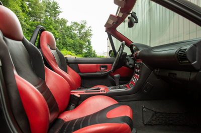 2002 BMW M Roadster in Black Sapphire Metallic over Imola Red & Black Nappa