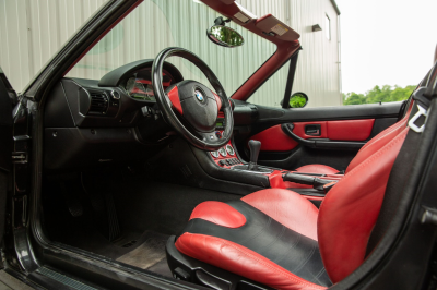2002 BMW M Roadster in Black Sapphire Metallic over Imola Red & Black Nappa