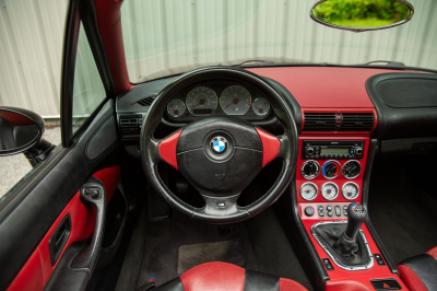 2002 BMW M Roadster in Black Sapphire Metallic over Imola Red & Black Nappa