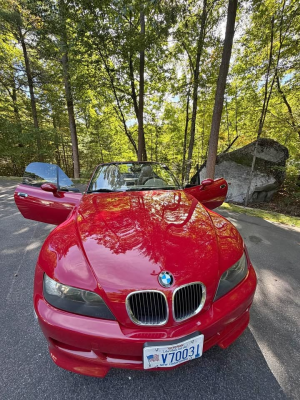 2002 BMW M Roadster in Imola Red 2 over Dark Beige Oregon