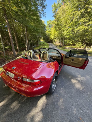2002 BMW M Roadster in Imola Red 2 over Dark Beige Oregon