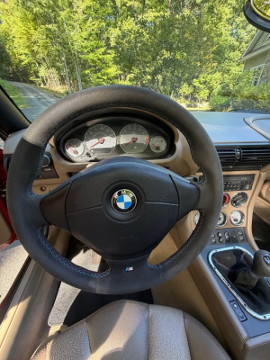 2002 BMW M Roadster in Imola Red 2 over Dark Beige Oregon