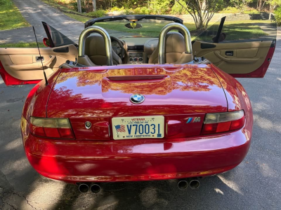 2002 BMW M Roadster in Imola Red 2 over Dark Beige Oregon