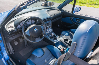 2002 BMW M Roadster in Estoril Blue Metallic over Estoril Blue & Black Nappa